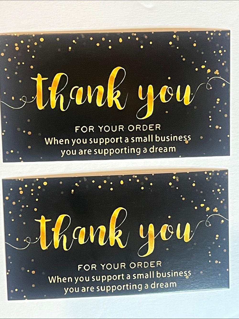 (25) Black & Gold Thank You Cards - Picture 4 of 5